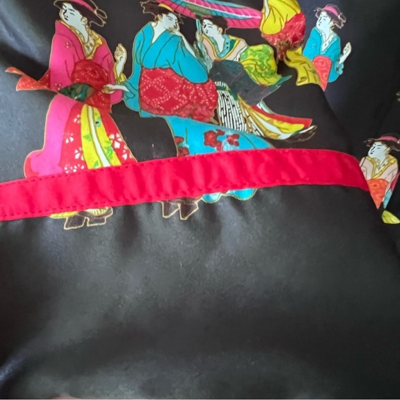 Natori Geisha Inspired Satin Pajamas in Black Red size M - Picture 5 of 12